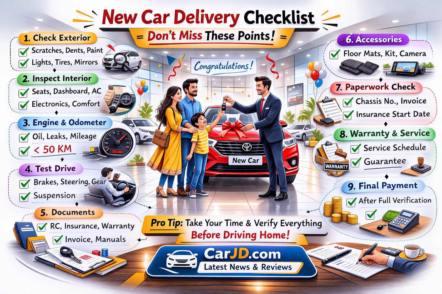 New Car Delivery Checklist – Don’t Miss These Points